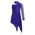 thumbnail image 3 of Alvivi Kids Girls Contemporary Lyrical Ballet Dance Dress One Sleeve Long Skirt Leotard Purple 16, 3 of 7