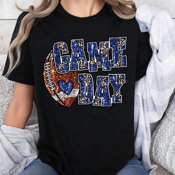 Game Day Leopard Football Bling Bling Football Lover T-Shirt Unisex, Sizes S-5XL, Tbun