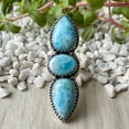 thumbnail image 2 of Larimar Gemstone Ring, Statement Handcrafted Ring, made In 925 Sterling Silver, Boho Ring, Two Stone Ring, Boho Jewelry, Gift For Her,....., 2 of 5