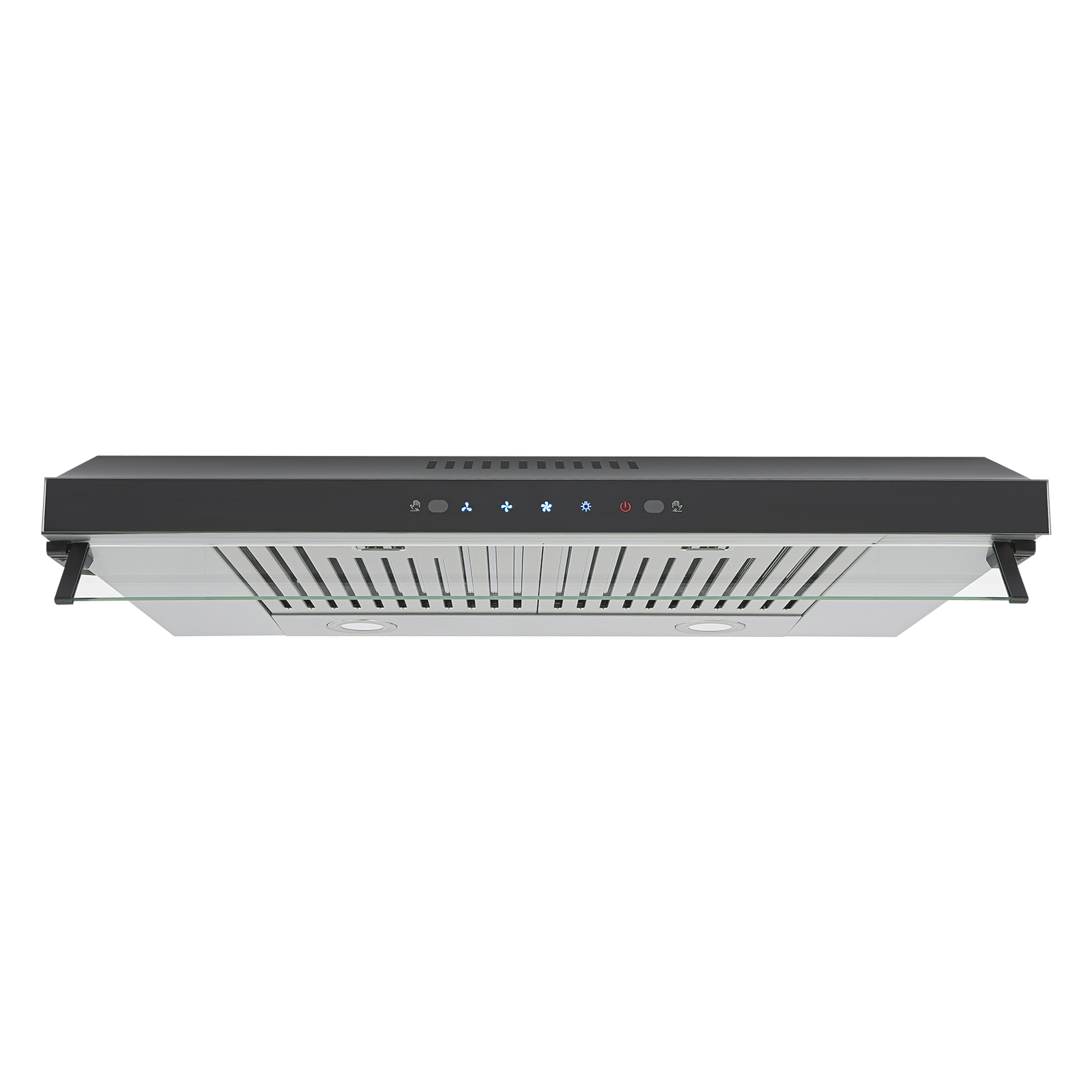 Under Cabinet Cooker Hood, 75cm Silver Stainless Steel, 900CFM Powerful Airflow, 3-Speed Adjustable, Touch Control & Gesture Sensing, LED Lighting, Ducted/Ductless Installation