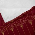 thumbnail image 4 of Ambesonne Art Deco Fleece Throw Blanket Burgundy Vintage Motif 60"x80" Burgundy and Sand Brown, 4 of 5