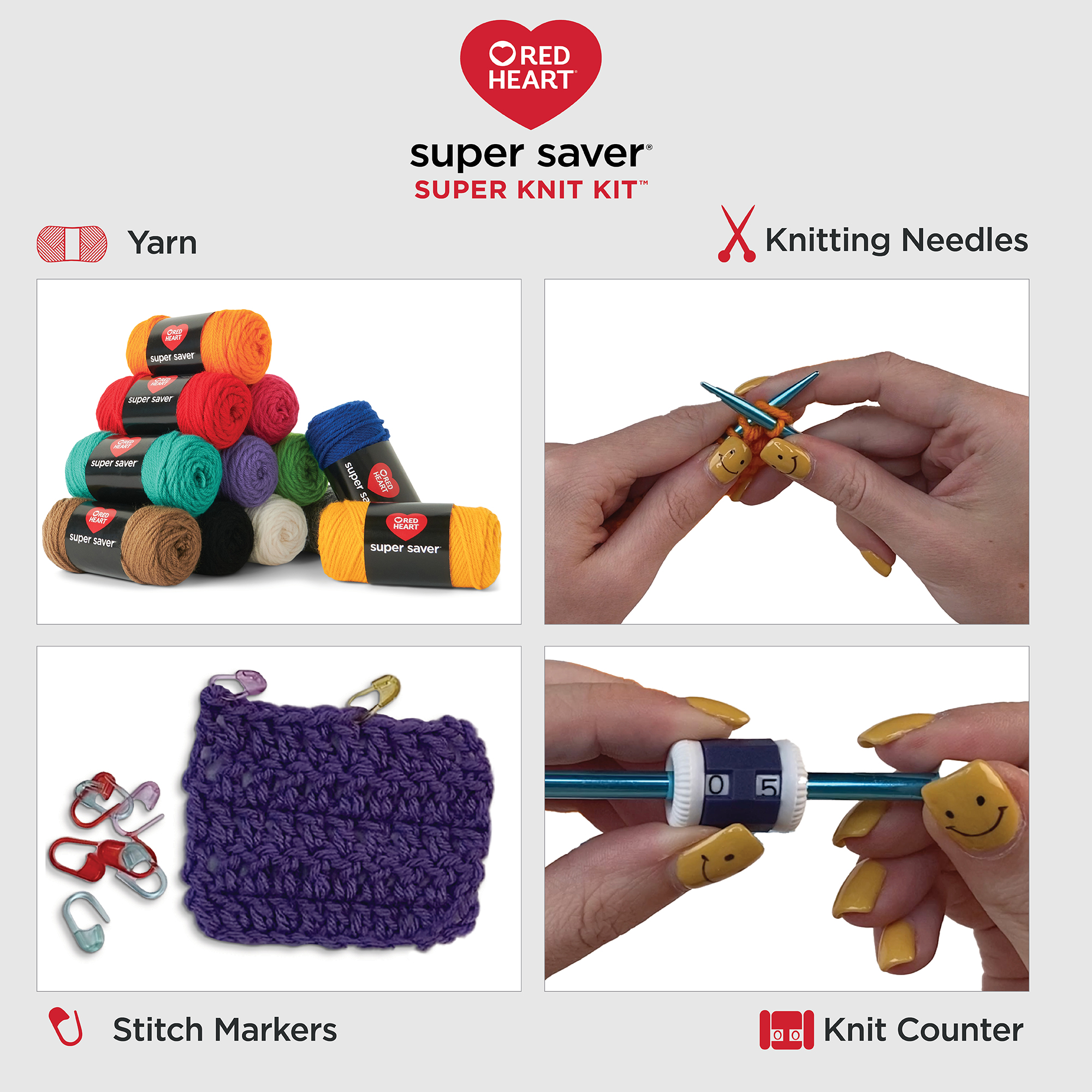 Red Heart Super Saver Super Knit Kit (12 Balls) photo 2