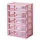 thumbnail image 2 of Organizador de escritorio con cajón, soporte para maquillaje, compartimentos multifuncionales, organizador Tidy Saver 5 Cajones Rosa, 2 of 9