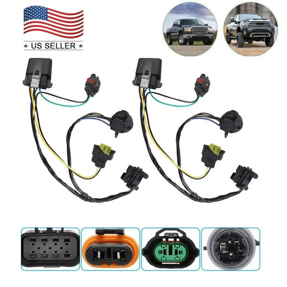 2PCS Headlight Wiring Harness FOR 2007-2013 Chevrolet Silverado 1500 HD 25962806