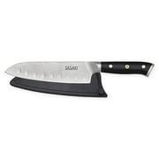 Sasaki Masuta 7-Inch Santoku Knife with Sheath in Black