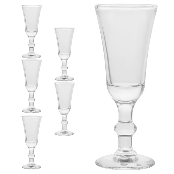 QIFULL 6Pcs Clear Glass Cocktail Goblets for Home Bar Lightweight Transparent Drinking Cups