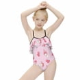 thumbnail image 3 of Kuromi And My Melody Girls One Piece Swimsuits Hawaiian Ruffle Swimwear Beach Bathing Suit Outfits, 3 of 7