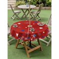 thumbnail image 4 of Outdoor Tablecloth with Umbrella Hole for Patio/Picnic/Party/Camping, 4th of July Waterproof Table Cloth Round Cover Washable, Red Independence Day Star Blue (Dia 60"), 4 of 9