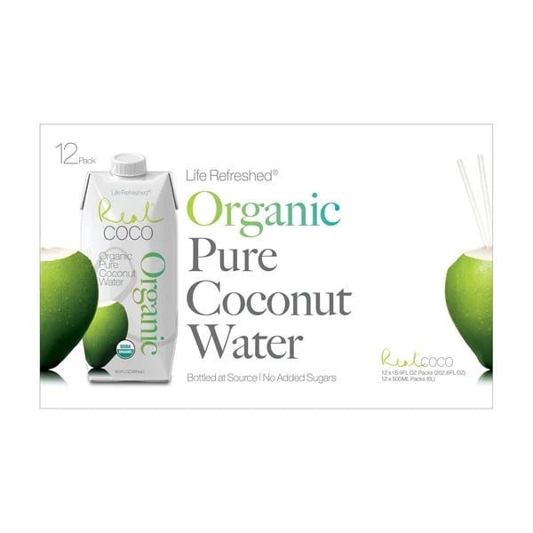 Real Coco Organic Pure Coconut Water, 16.9 Fluid Ounce (Pack of 12 ...