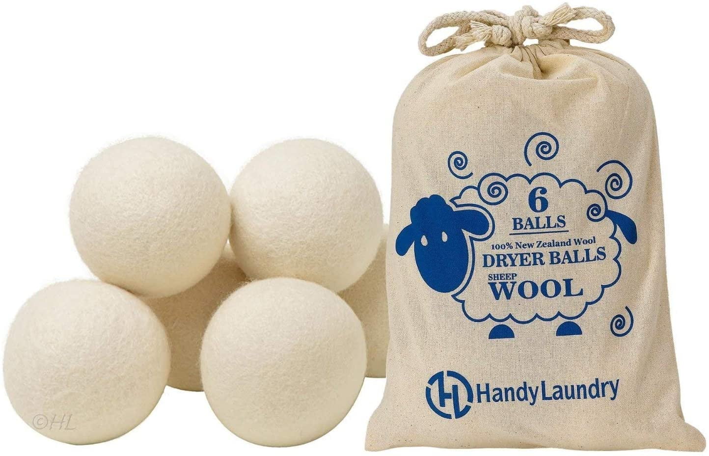 G 1PCS White Dryer Balls Reusable Natural Wool Soften Laundry Fabric Softener 