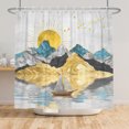 thumbnail image 3 of MIZHONA Boho Shower Curtain,Abstract Mountain Sun Bathroom Shower Curtain with Hooks,72x72, 3 of 5