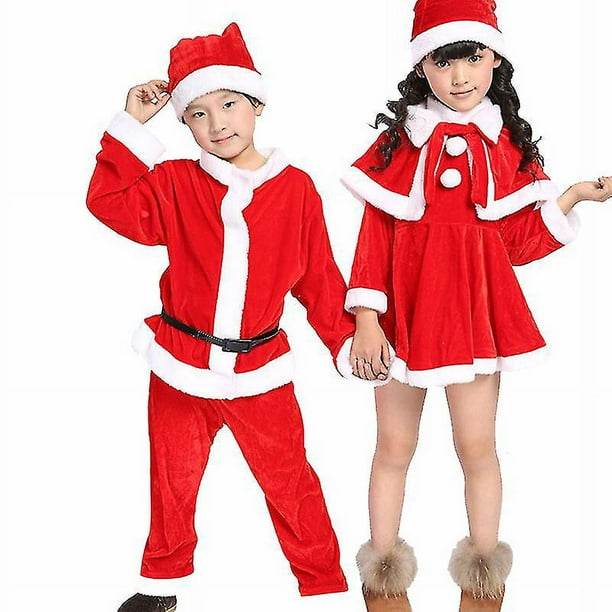 Disfraz de Papá Noel para niños y niñas, traje de fiesta de Navidad