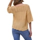 thumbnail image 3 of INSPIRAR CHIC Blusas de Verano de Manga Corta con Cuello Redondo y Diseño Calado para Mujeres M Caqui, 3 of 6