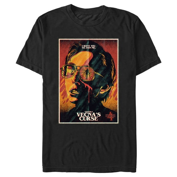 Netflix Men's Stranger Things Retro Vecna's Curse Poster Graphic T-Shirt