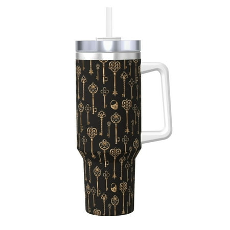 

KLL Keys Print 40oz Stainless Steel Insulated Car Cup Coffee Mug with Spillproof Lid - Keep Your Drink Hot or Cold on the Go