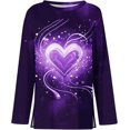 thumbnail image 4 of CAIXIA Long Sleeve Shirts For Women Valentine's Day Graphic Pullover for Women Long Sleeve Heart Print Casual T-Shirt Top Comfortable Fit, 4 of 5