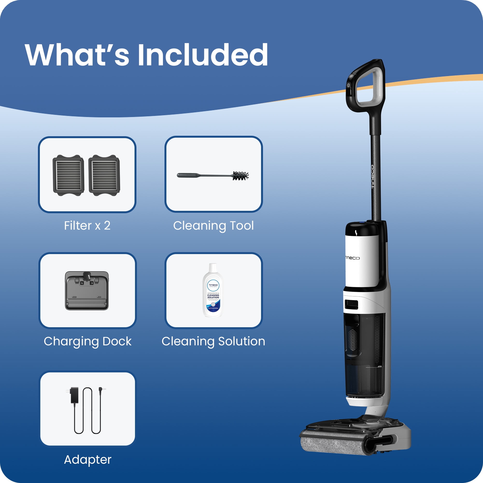 Tineco iFloor 5 Stretch Cordless Wet Dry Vacuum Cleaner, Vacuum & Mop in One, 180° Lay-Flat Cleaning, Up to 45-Min Runtime, Quiet Self-Cleaning and Drying for Hard Floors