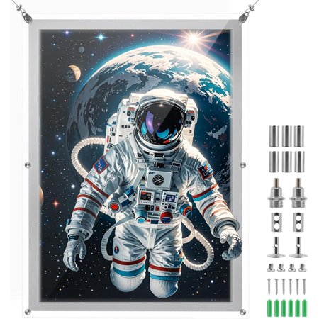 Trumoontree16 X 24 Inch Led Poster Frame, Ultra Thin Crystal Acrylic Picture Frame, A2 Led Frame for Pictures Wall Mounted & Hanging Backlit Poster Frame for Office Store Sign Advertising Display