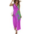 thumbnail image 2 of Contemporary Art Abstract with Geometric Womens Night Club Maxi Dress V Neck Sleeveless Bohemia Long Dresses, 2 of 9
