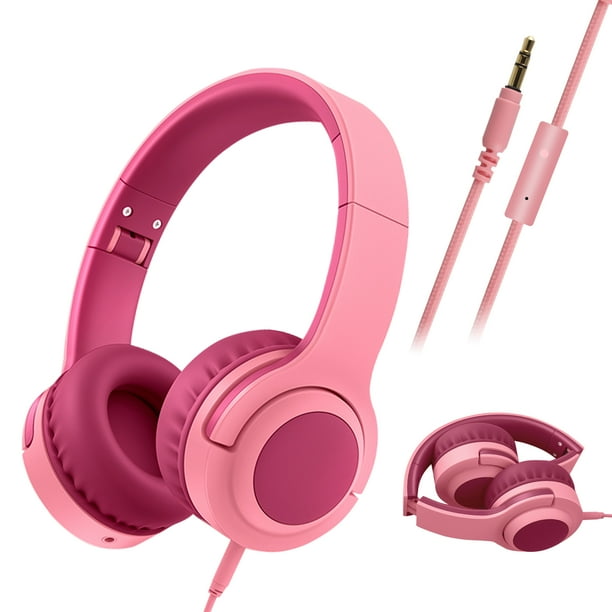Kids Wired over Ear Headphones Headset, Foldable Stereo 3.5MM Wire Cord
