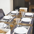 thumbnail image 6 of Luxury Woven Placemats Set of 8 - Heat Resistant & Non Slip Kitchen Table Mats | Indoor/Outdoor Vinyl Washable | 18x12 inch | Gold Wire Detailing, 6 of 7