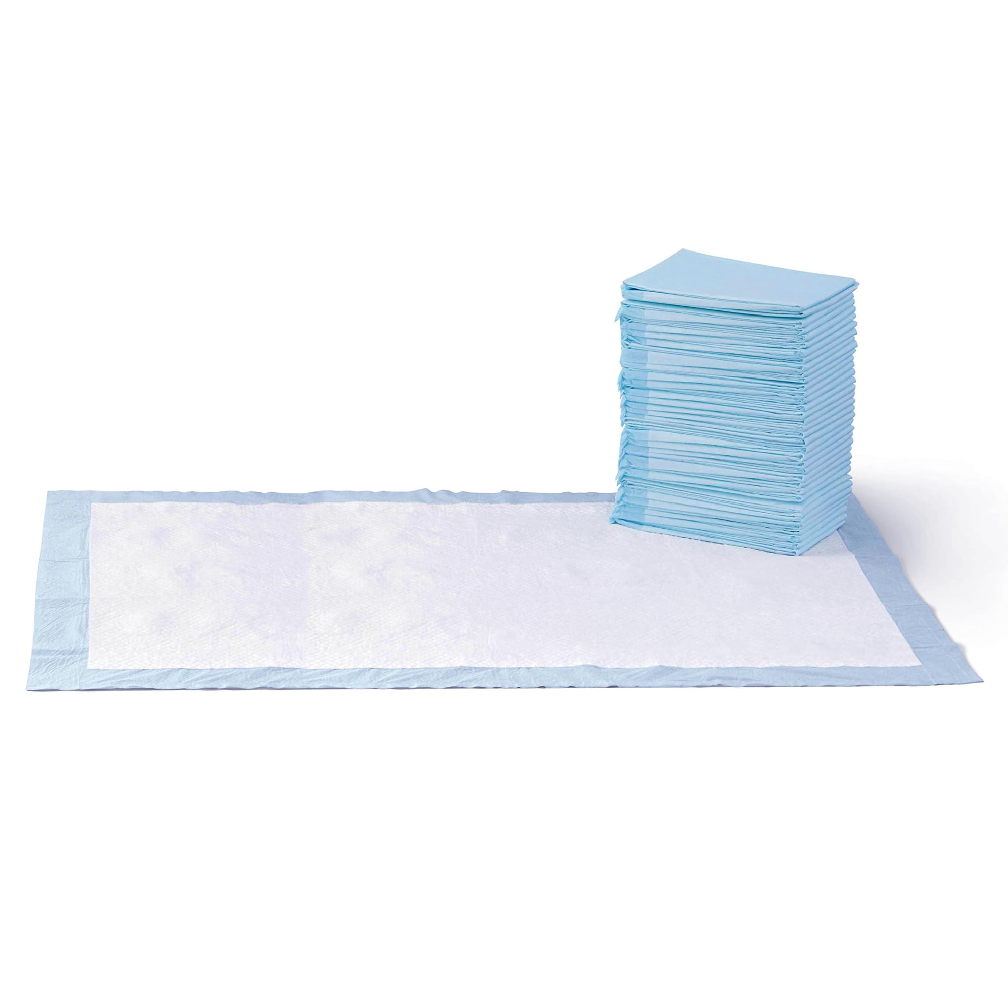 Leak-Proof Dog and Puppy Potty Training Pee Pads with Quick-Dry 5-Layer Super Absorbent Design, Regular Size 22 x 22 inch, Blue & White, 100 Count
