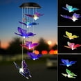 thumbnail image 4 of Lámpara colgante IP65 con cambio de color de luz de mariposa con carillón de viento solar LED (C) Tmvgtek Iluminación del hogar multifuncional, 4 of 9