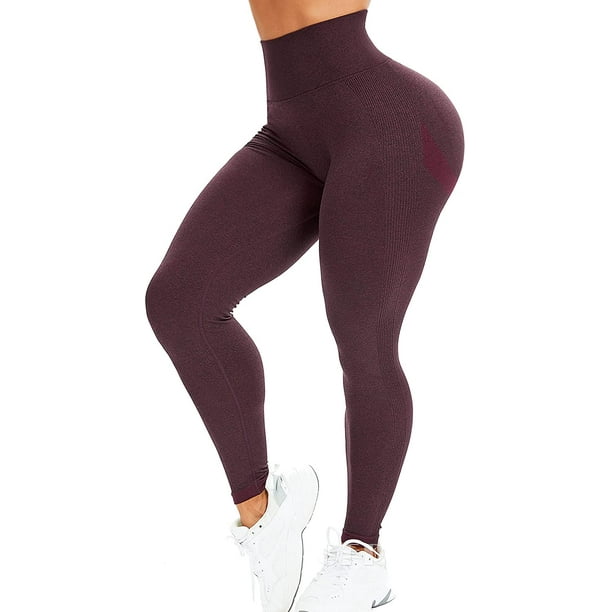 Womens Yoga Pants Seamless High Waist Butt Push up Tummy Control Gym Sport  Workout Leggings 