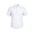 thumbnail image 1 of SUNSIOM Chemises en Coton-Lin à Manches Courtes pour Hommes Col Bande Bouton T-shirt d'Été, 1 of 5