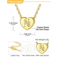 thumbnail image 6 of U7 Mother's Day Gifts for Women 14K Gold Plated Letter Pendant with Sparkle Cubic Zirconia Tiny Heart Letter Initial N Necklace Choker, 6 of 8