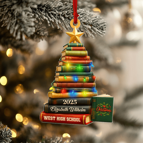 Personalized 2D Flatten Acrylic Ornament Of College Students Christmas_ WILES EAGLE