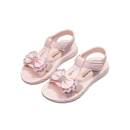 

Audeban Girl s Lightweight Ankle Strap Princess Shoes Summer Comfort Dress Sandal Party Cute Breathable Magic Tape Soft Sole Flat Sandals