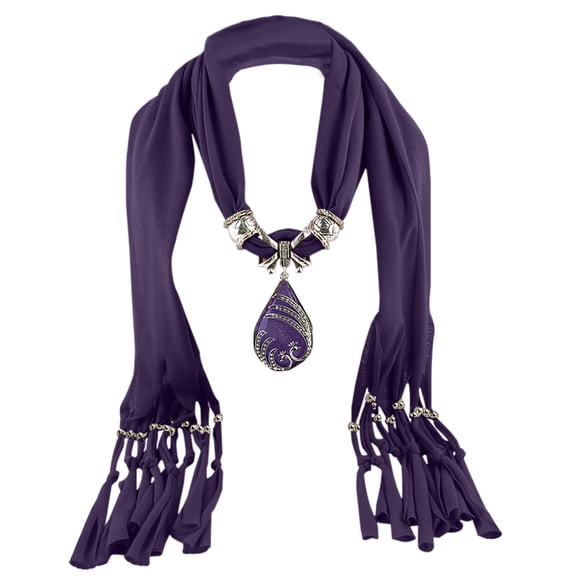 Awdenio Fashion Scarves Lightweight Women Cotton Linen Necklace Pendant Scarf Ethnic Style Soft Necklace Scarf