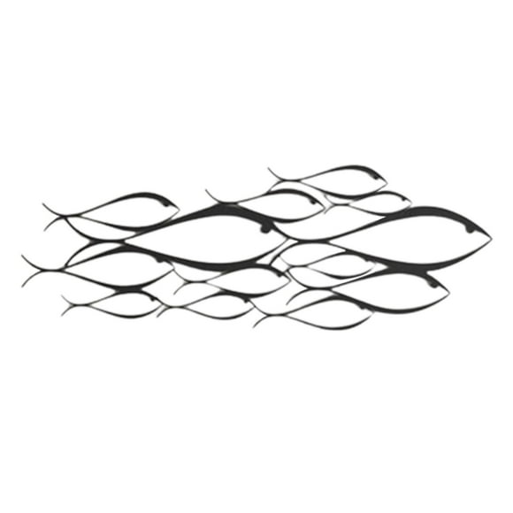 Escultura de pared de pez moderna, adorno de hierro para baño, hogar, interior y exterior. 43cmx15cm