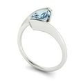 thumbnail image 2 of Solitaire Engagement Ring for Women - 1ct Natural Swiss Blue Topaz in 14K White Gold Promise Ring, 2 of 6