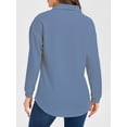 thumbnail image 3 of Cuteduck Women's Waffle Knit Tops Henley Casual Shirts Long Sleeve V Neck Solid Color Casual Tunic Tops S-XXL, 3 of 9