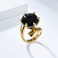 thumbnail image 2 of HIJONES Women's Gemstone Ring Band Stainless Steel Personalized Exaggerated Cubic Zirconia Jewelry Gold Black Size 7, 2 of 6