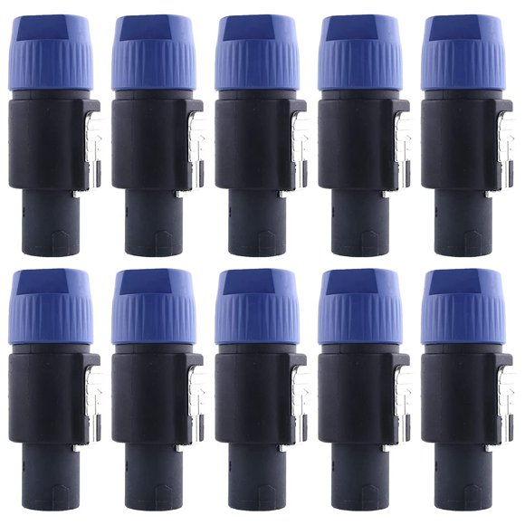 10 Piezas de Cables Altavoz NL4FC Conector Cable Enchufes con Bloqueo Impermeable para