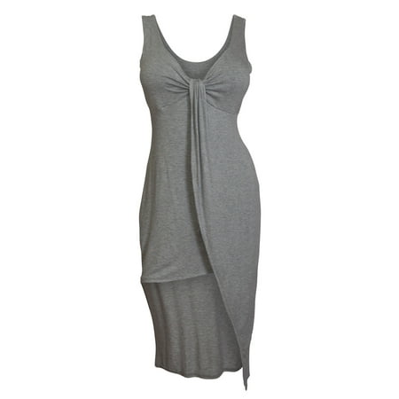 eVogues Plus size Asymmetric Hemline Sleeveless Dress Gray - Walmart.com