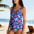 thumbnail image 4 of cocolona Tankini Tops for Women Fashion Floral Print Blouson Swimsuits Tops Summer Modest Bathing Suit, 4 of 6