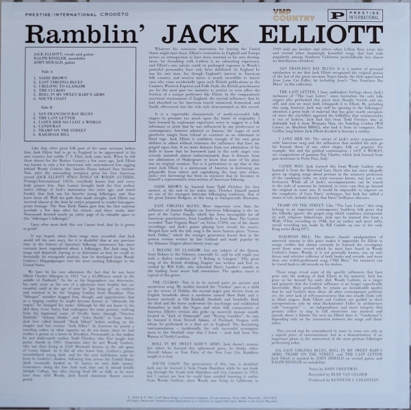 Ramblin Elliott Jack - Ramblin Jack Elliott - 180-Gram Blue Colored Vinyl - Music & Performance