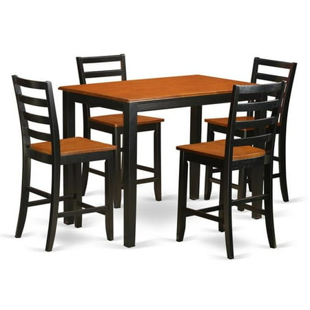 Counter Height Pub Small Kitchen Table & 4 Bar Stool ...