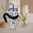 thumbnail image 5 of Panda 40 Oz Tumbler with Handle and Straw,Panda Large Big Stainless Steel Vacuum Insulated Tumbler Coffee Cup Travel Mug,Cute Panda Gifts for Women Men,Stuff Decor Accessories,Colorful, 5 of 6