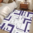 thumbnail image 4 of Modern Geometric Blue Area Rugs 4'x6', Washable Small Throw Rugs for Office Bathroom, Abstract Minimalist Artwork Lines Indoor Outdoor Rug Non-Slip Low Pile Carpet Runner Reversible Floor Mats, 4 of 8