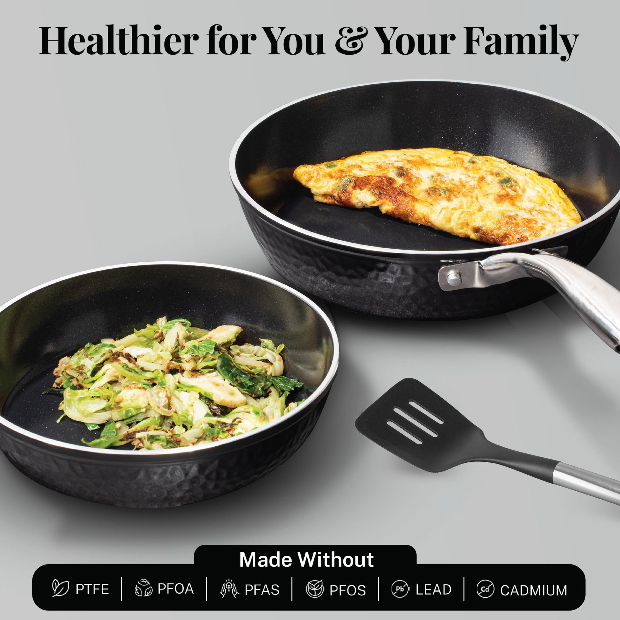 Gotham Steel Hammered 15 Pc Ceramic Pots and Pans Set Non stick, Ceramic Cookware Set with Utensils, Pots and Pans for Cooking, Non Toxic Pot and Pan Set, Kitchen Set, Oven/Dishwasher Safe, Black