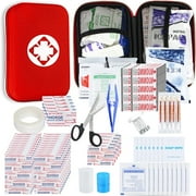 AMORNING 270 PCS First Aid Kits Car First Aid Supplies Emergency Survival Kit for Home Travel Red