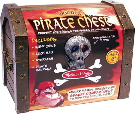 melissa & doug wooden pirate chest pretend play set