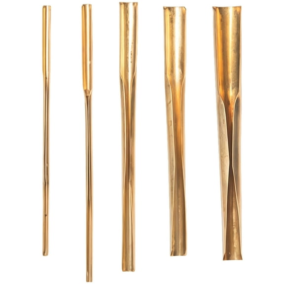 5 Pcs Clay Hole Cutters for Pottery, Copper Clay Punch Tool Set, Fine Detail Carving Tools, for Clay Crafting