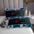 thumbnail image 3 of Erosebridal Ice Hockey Print Coverlet Set Queen, Sport Player Bedding Set, Patchwork Decor 3 Pieces, 3 of 5