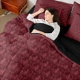 thumbnail image 4 of Feelyou Maroon Mandala Damask Bedding Comforter Set 7pcs, Cartoon Cat King Bedding Sets, 4 of 8
